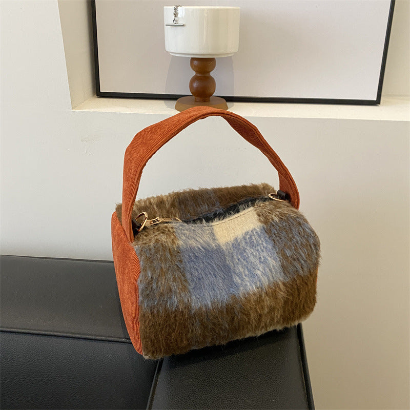 Plaid Fashion Today Popular Korean Pillow Shoulder Bags