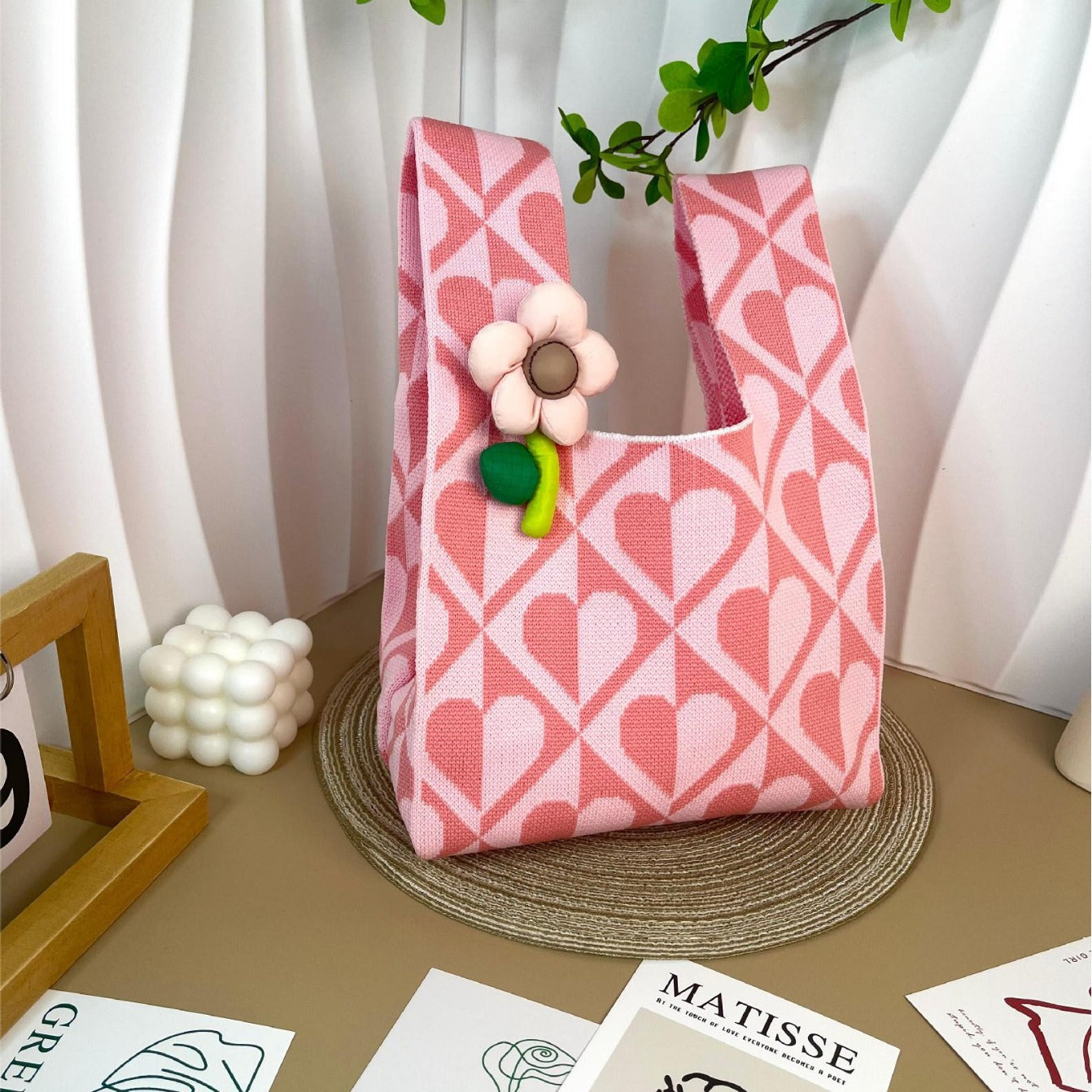 Knitted Gift Hand Birthday Office Simple Tote Bags