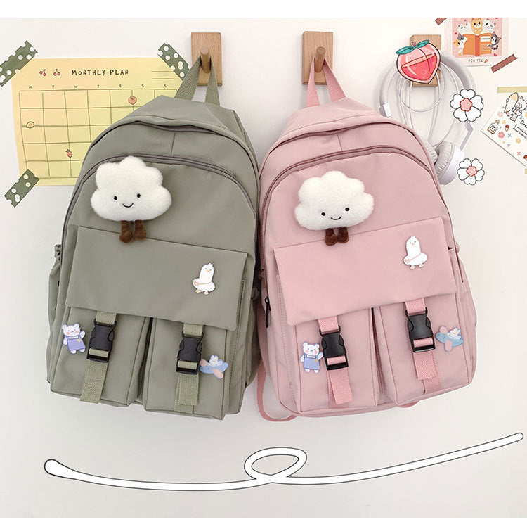 Female Korean High College Style Simple Backpacks