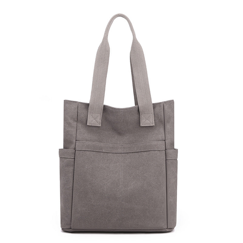 Women's Canvas Simple Korean Style Fashionable Large Shoulder Bags