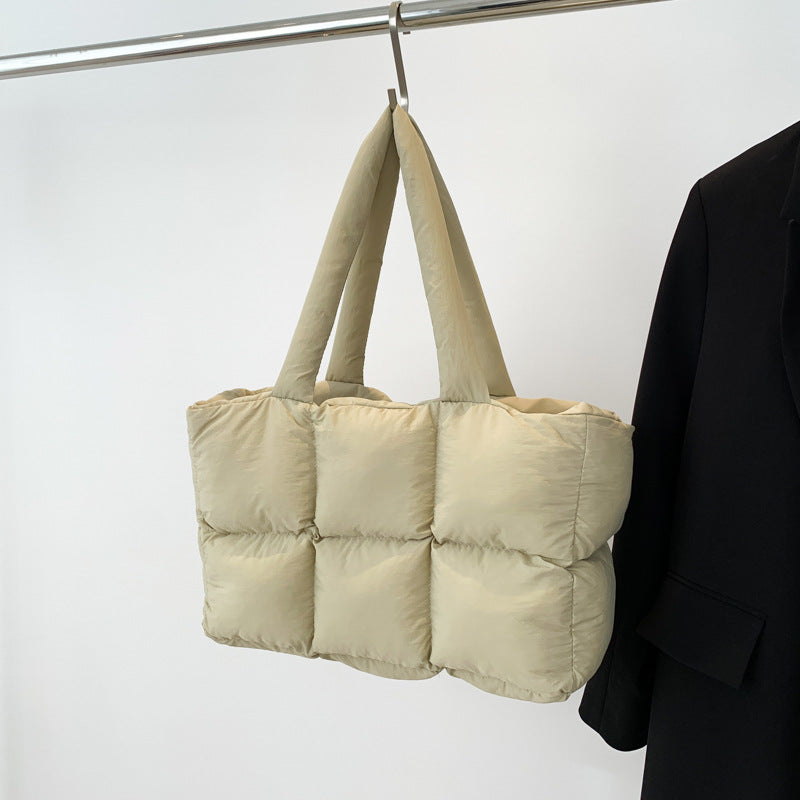 Puff Portable Classic Box Down Jacket Shoulder Bags