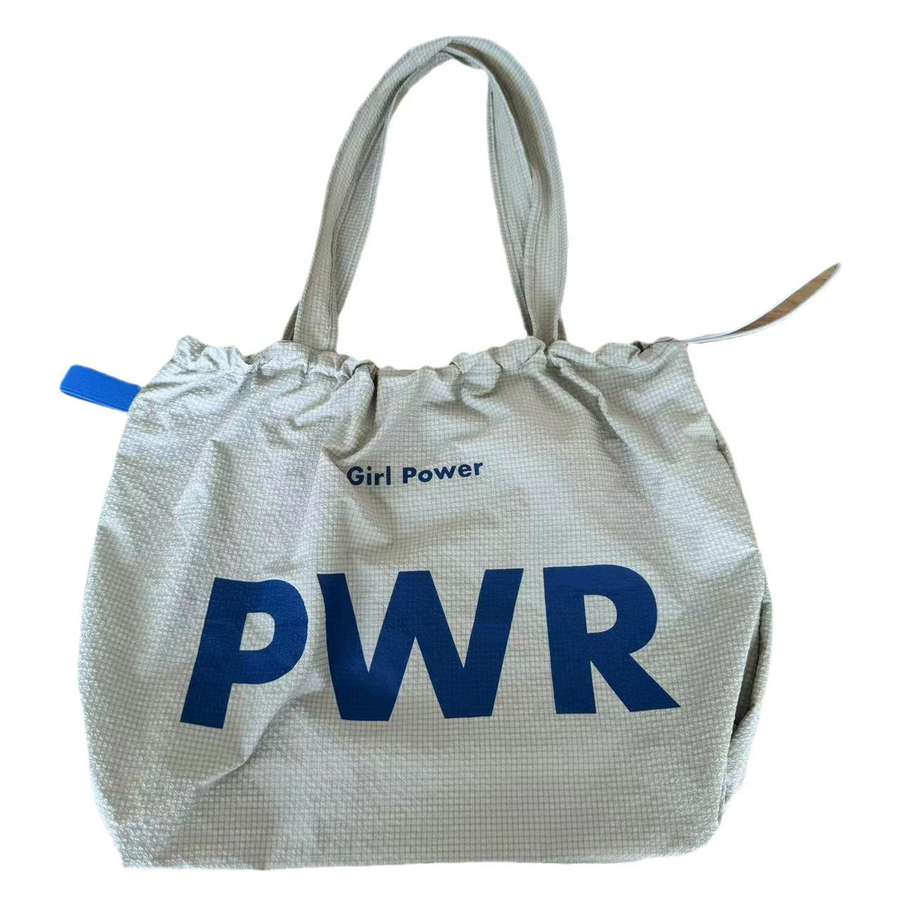Women's Large Capacity Drawstring Design Letter Printed Shoulder Bags