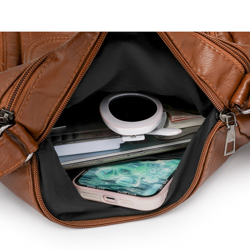 Women's Fashion Practical Washed Simple Mother Crossbody Bags