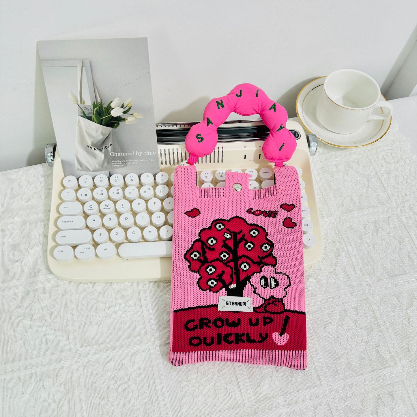 Creative Cute Cartoon Cat Knitted Mini Crossbody Bags
