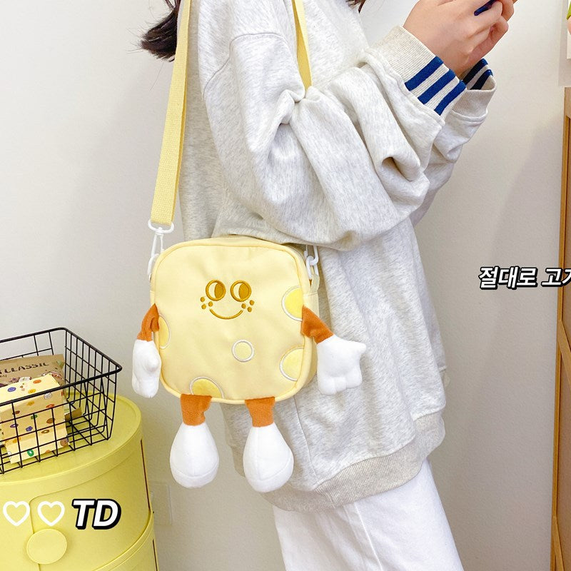 Cheese One Cute Cartoon Canvas Triangle Crossbody Bags