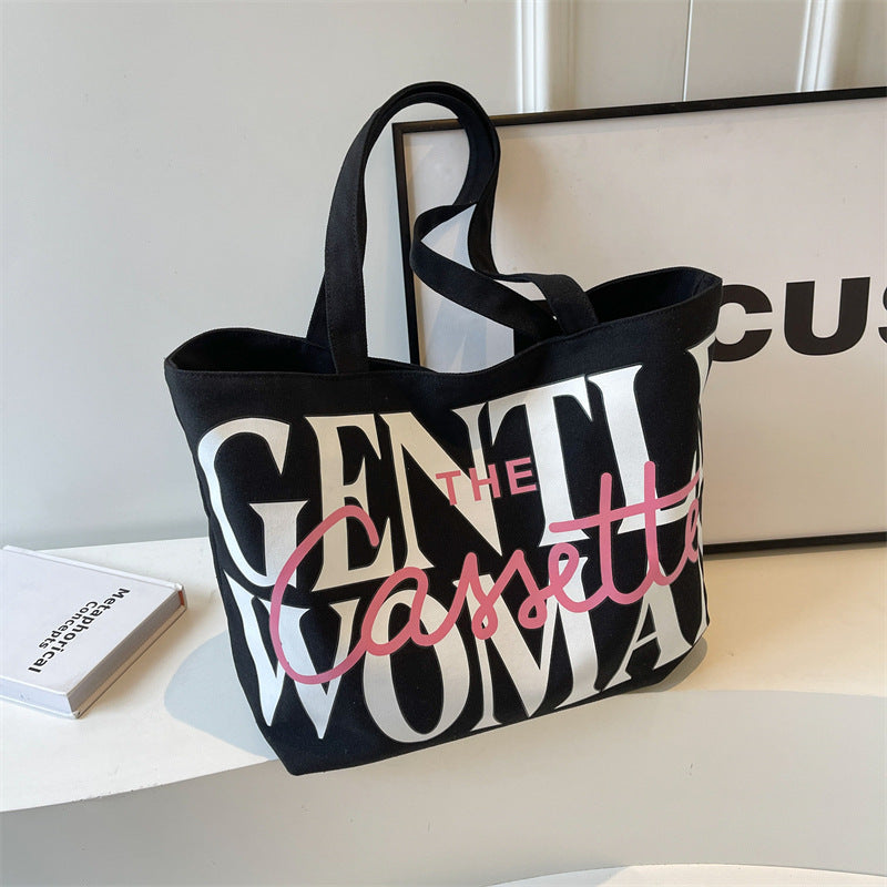 Thailand Big Letter Painted Canvas Spring Shoulder Bags