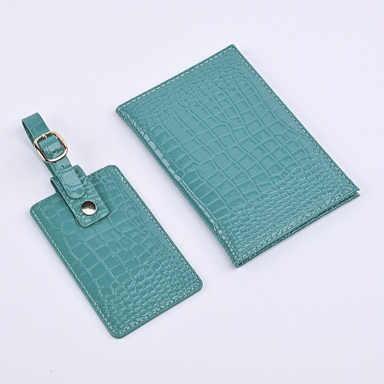Crocodile Pattern Passport Cover Leather Portable Ticket Id Package