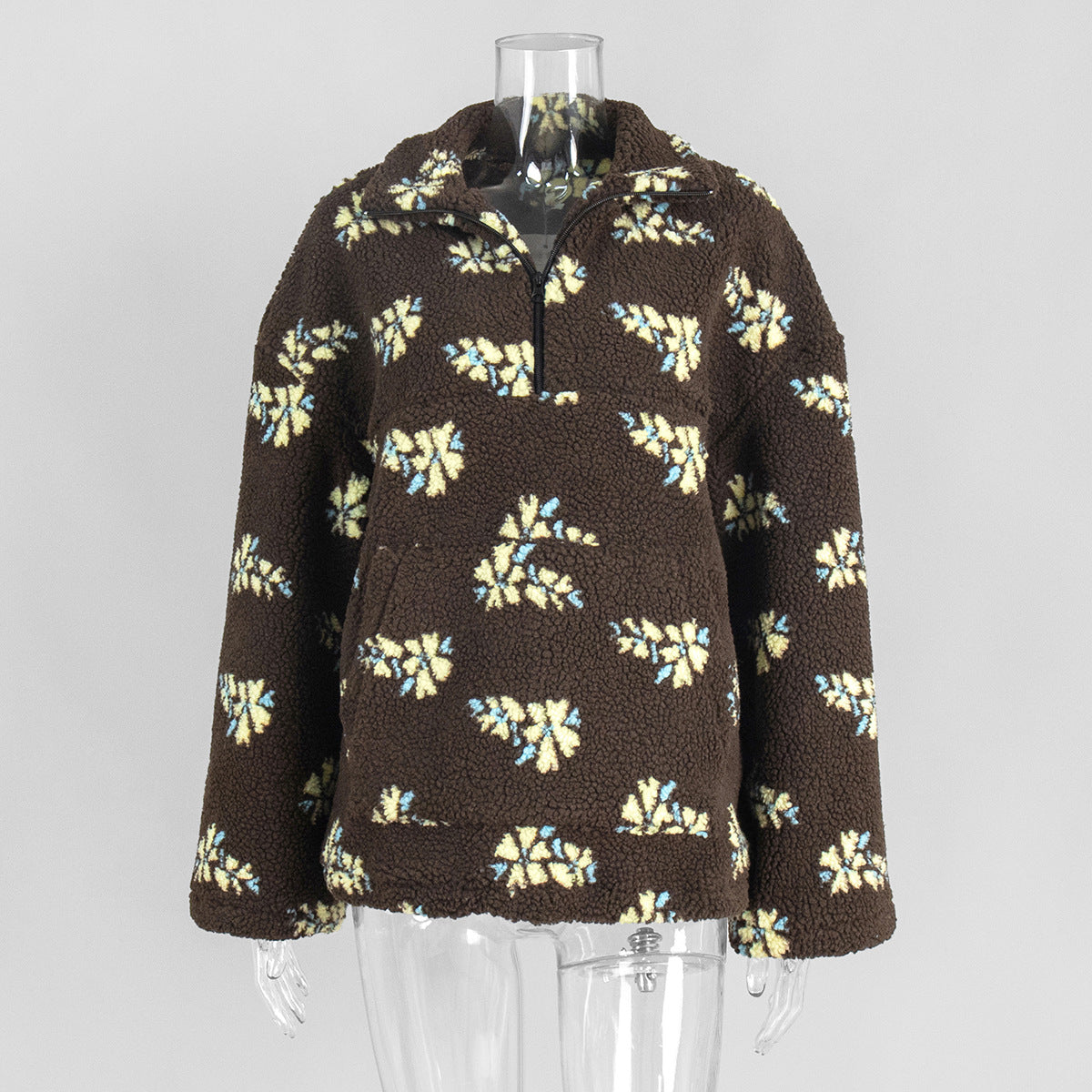 Women's Polar Fleece Flower Fashion Warm Fur Sweaters