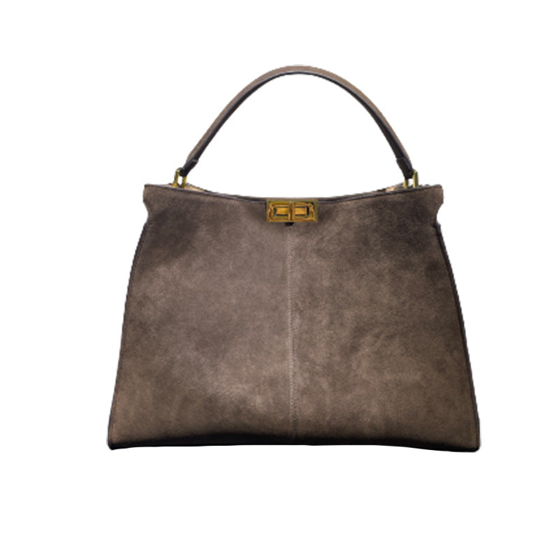 Women's Cat Design Suede Leather Commuter Large Handbags