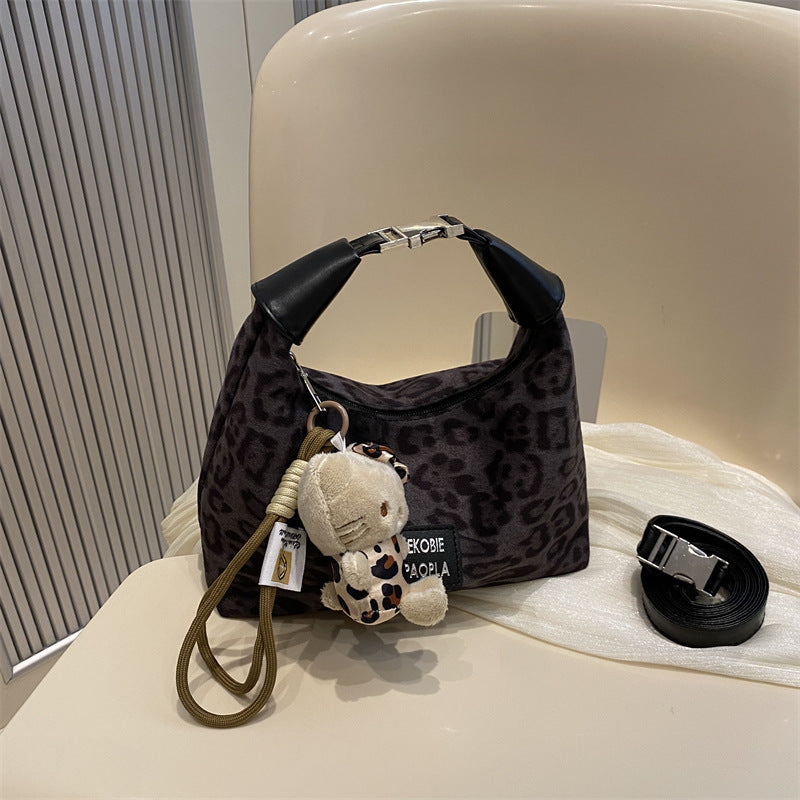 Women's Korean Fashion Leopard Print Popular Dumpling Bags