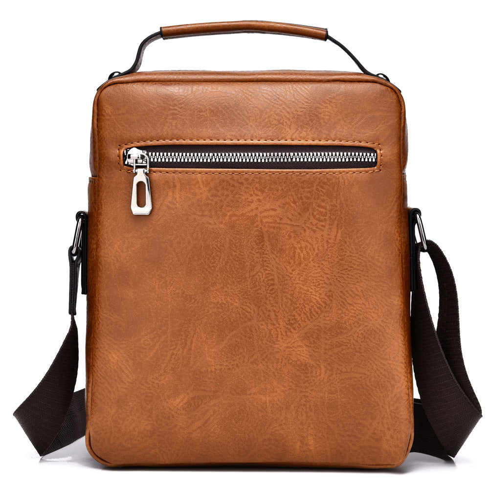 Men's Classic Retro Vertical Portable Leather Men's Shoulder Bags