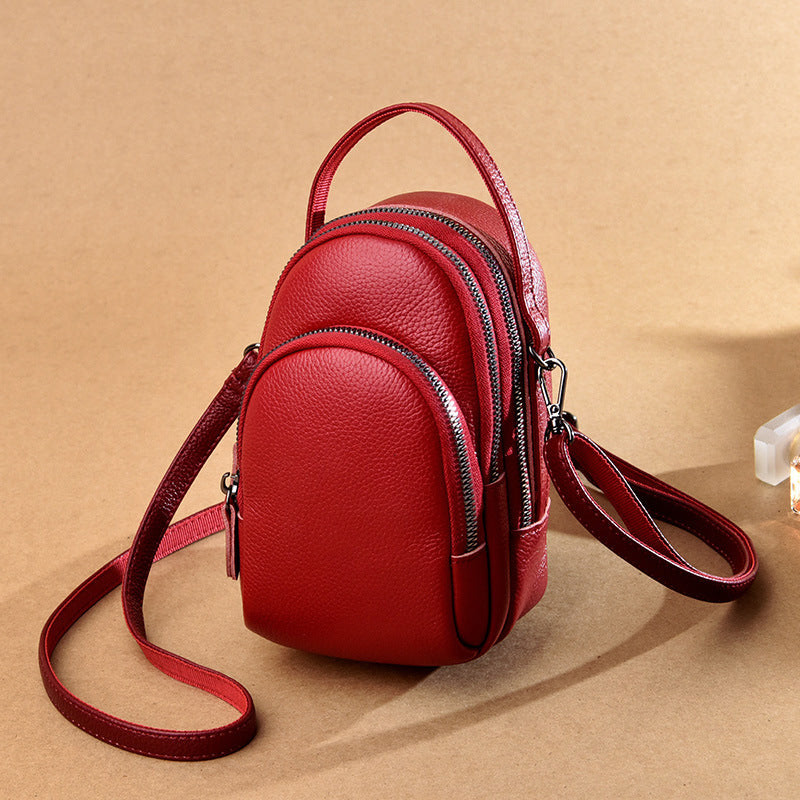 Women's Genuine Leather Mobile First Layer Soft Crossbody Bags