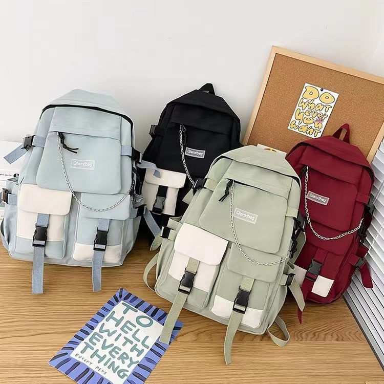 Women's Large Capacity Yellow Junior High College Backpacks
