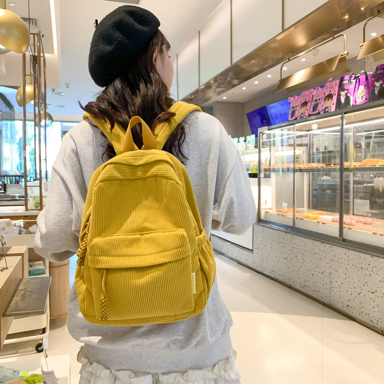 Soft Campus College Style Solid Color Backpacks