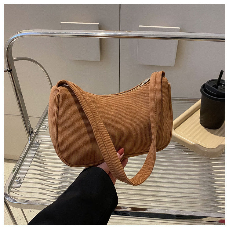 Women's Fashion Corduroy Underarm Mixed Batch Supported Armpit Bags