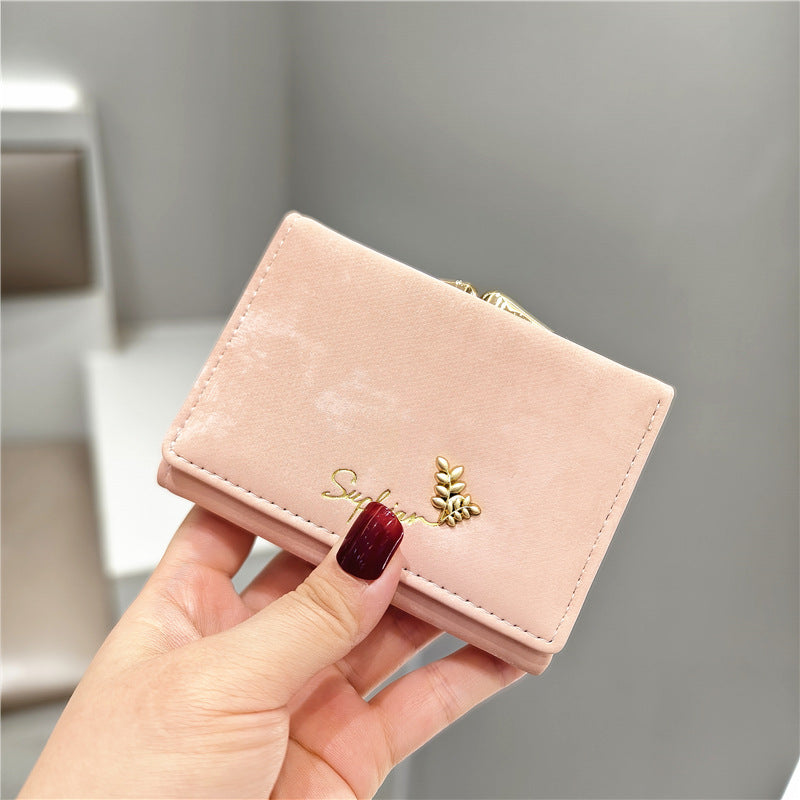 Women's Style Veet Fresh Flower Clip Mini Ladies Wallets