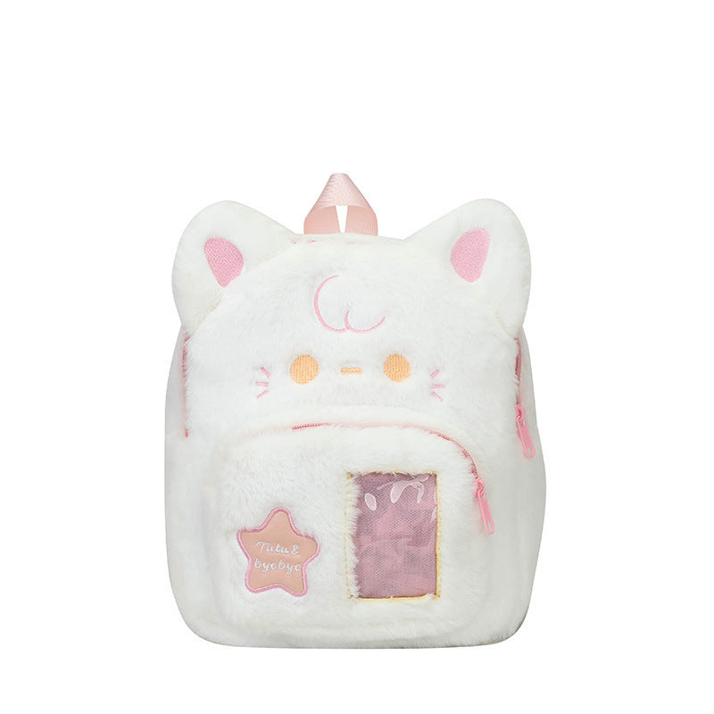 Plush Puppy Cartoon Cute Simple Furry Backpacks