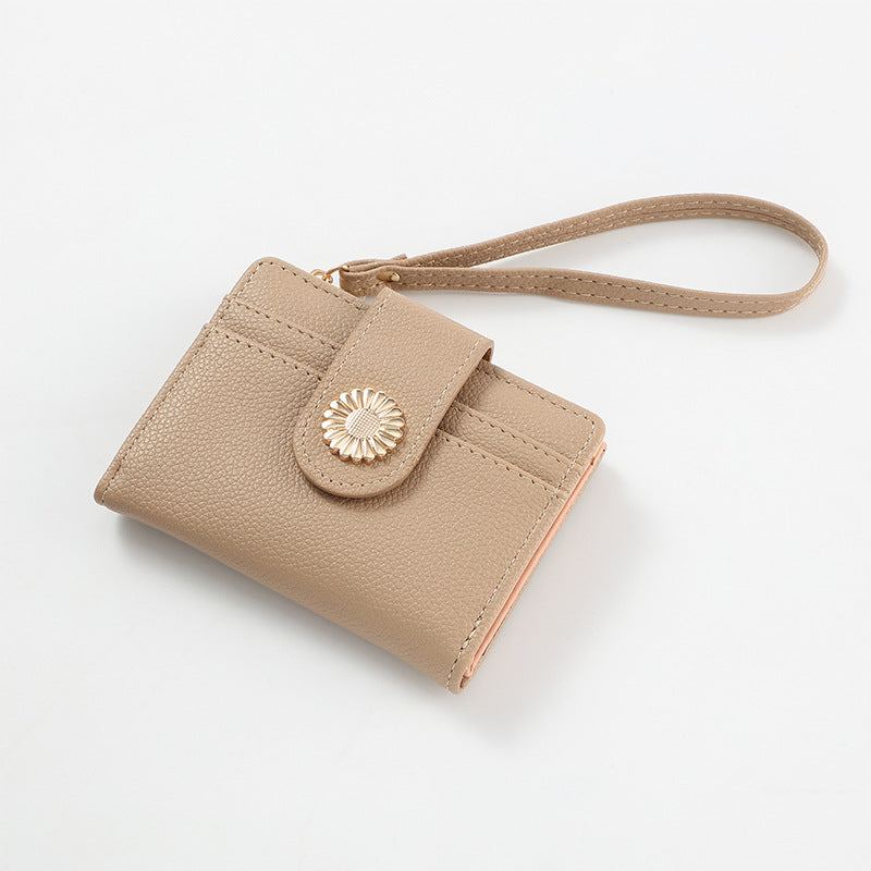 Women's Short Solid Color High-grade Zipper Ladies Wallets