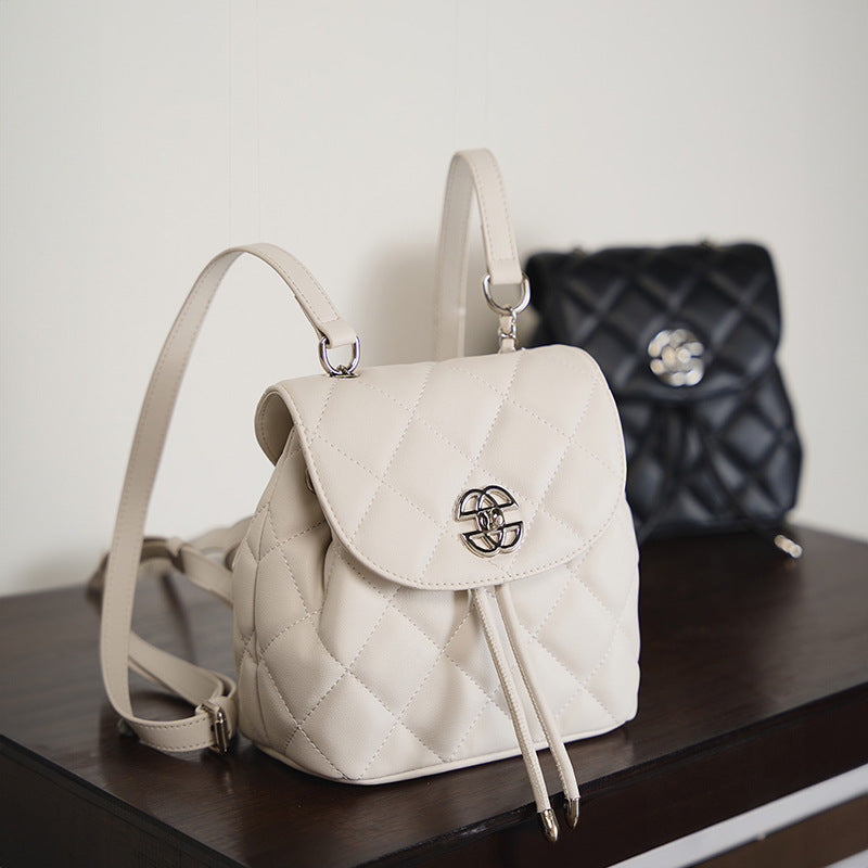 Leather Female Fashion Design Sense Large Backpacks