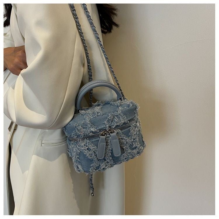 Women's Niche Retro Fashion Blue Denim Early Crossbody Bags