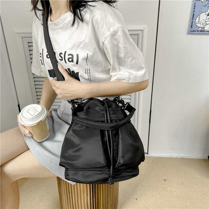 Women's Large Capacity Nylon Niche Style Drawstring Shoulder Bags