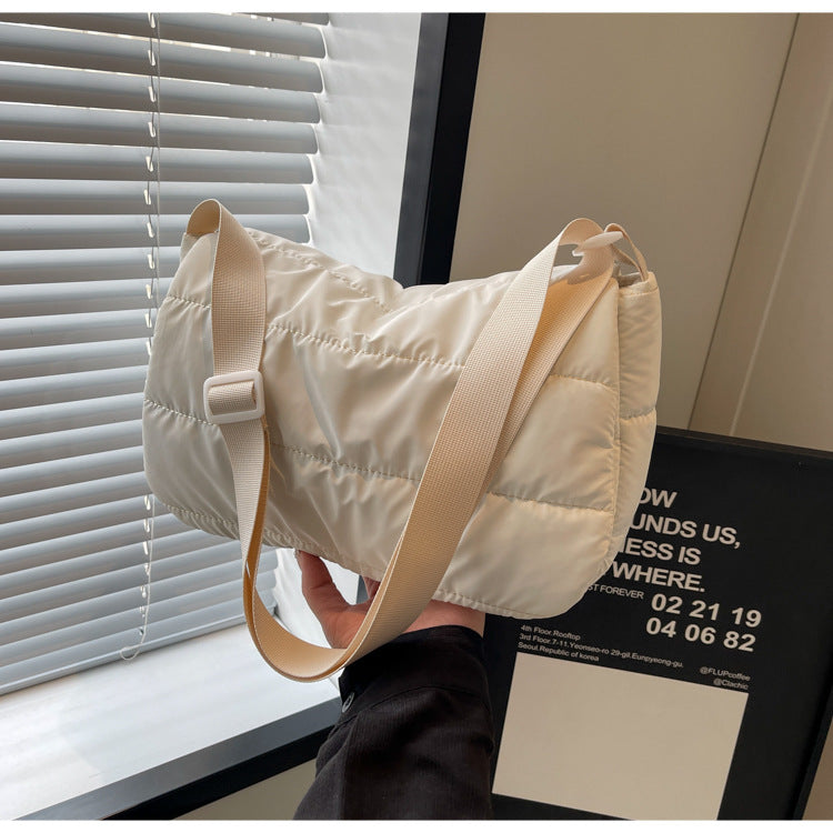 Commuter Cotton Clothing Trendy Fashion Solid Crossbody Bags