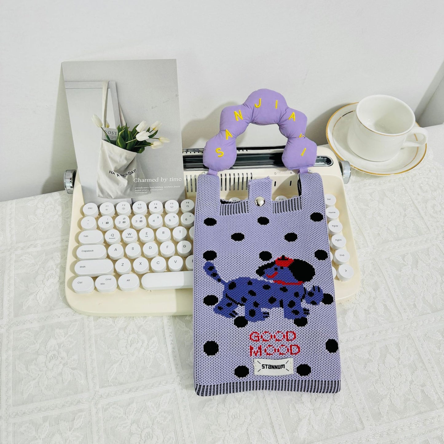 Creative Cute Cartoon Cat Knitted Mini Crossbody Bags