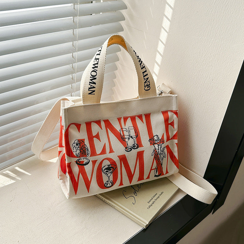 Classy Glamorous Letter Commuter Fashion Canvas Shoulder Bags
