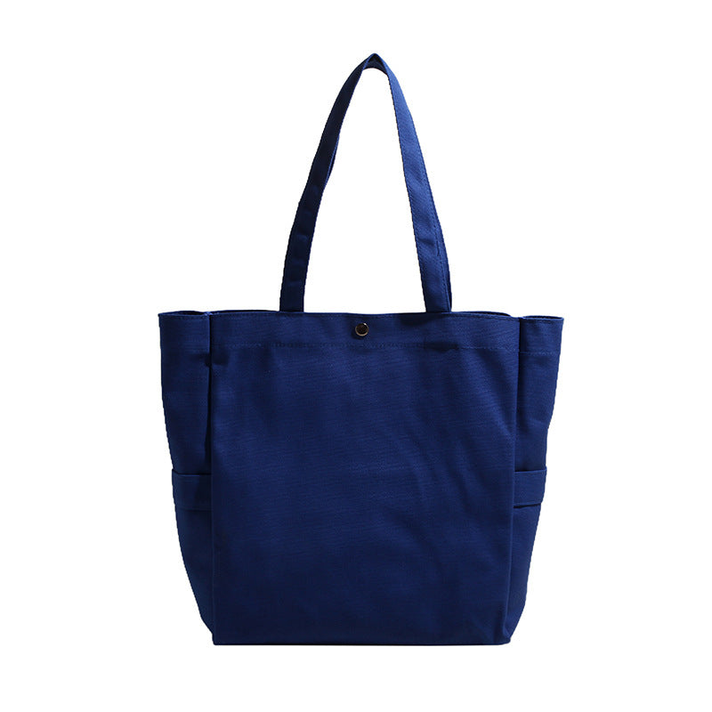 Women's Korean Style Solid Color Large Capacity Artistic Shoulder Bags