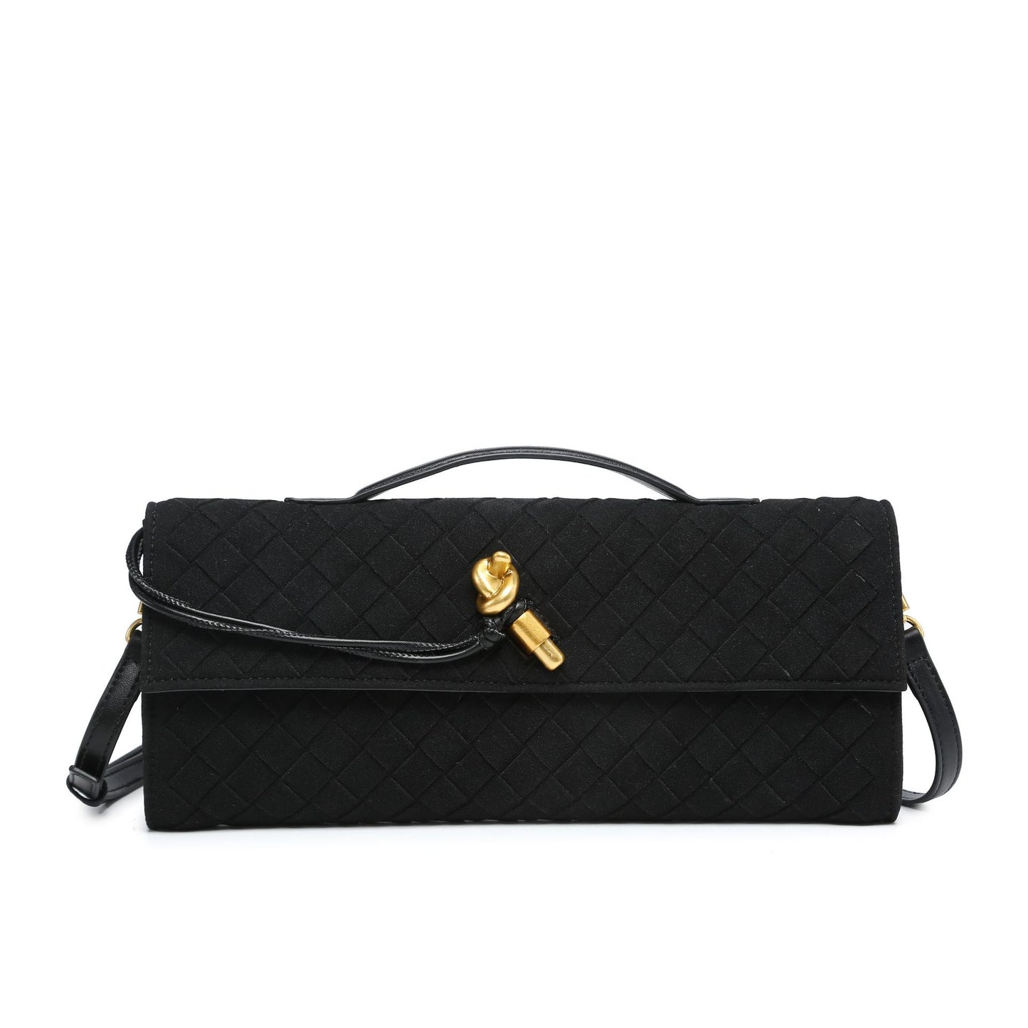 Suede Woven Dinner Single Mortise Horizontal Bags