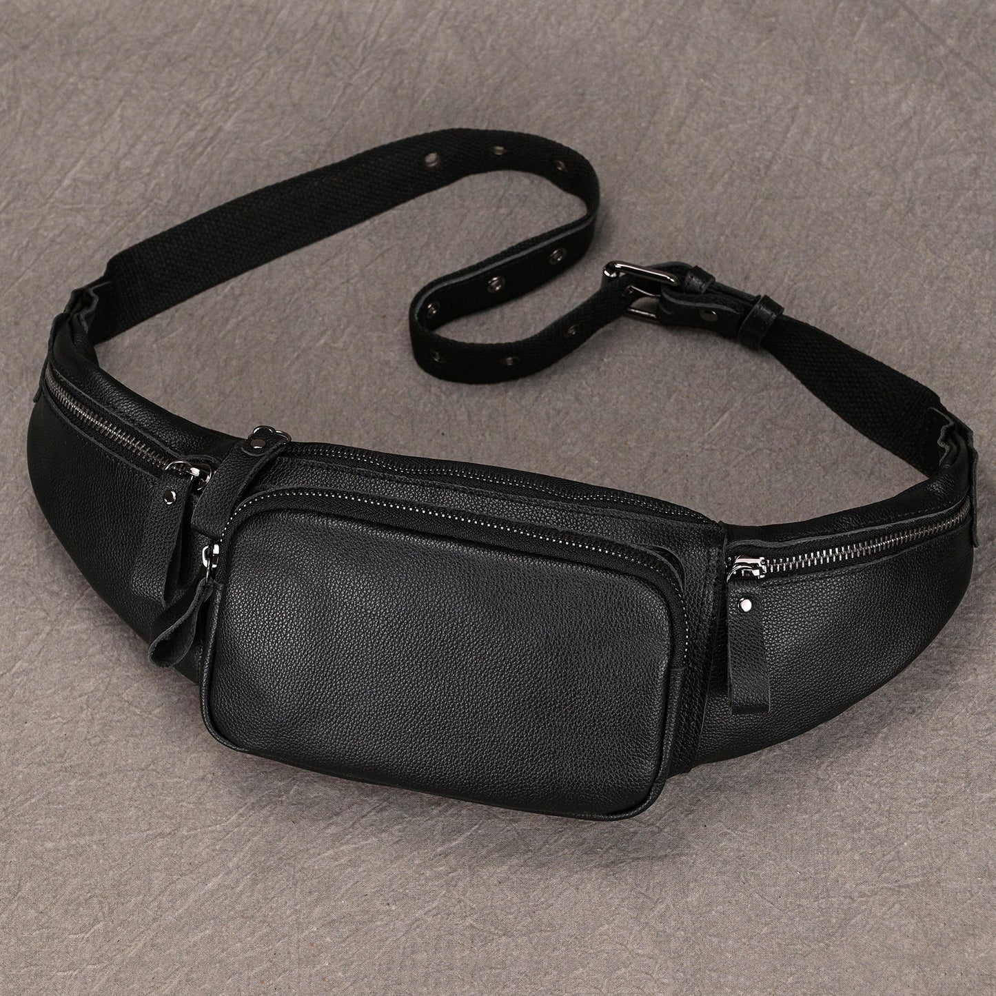 Women's & Men's & Pocket Mobile Simple Fashion Cattlehide Men's Waist Packs