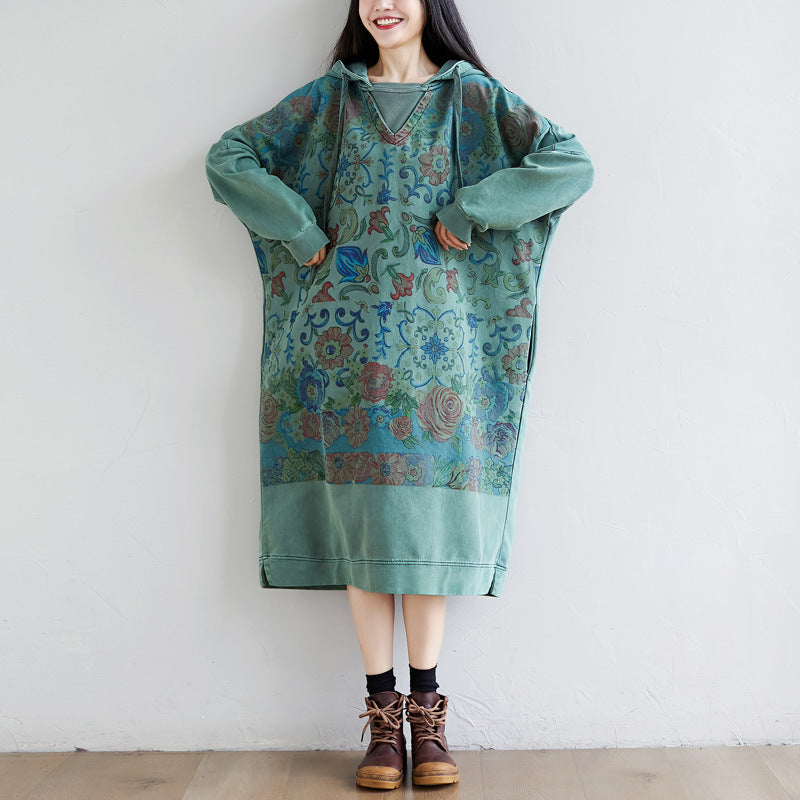Distressed Stitching Sleeves Long Hoodie Large Slimming Sweaters