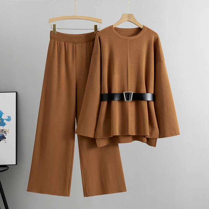Classy Women's Knitted Loose Temperament Twinset Sweaters