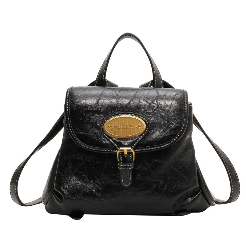 Women's Korean Fashion Texture Fashionable Solid Color Backpacks