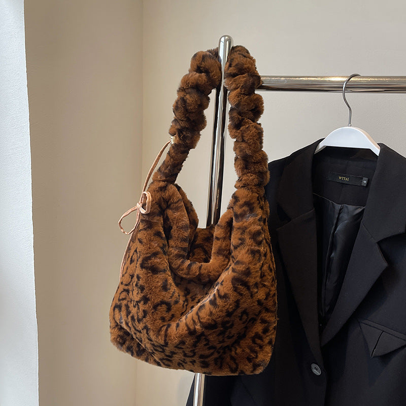 Women's Fur Vintage Leopard Print Street Trendy Crossbody Bags