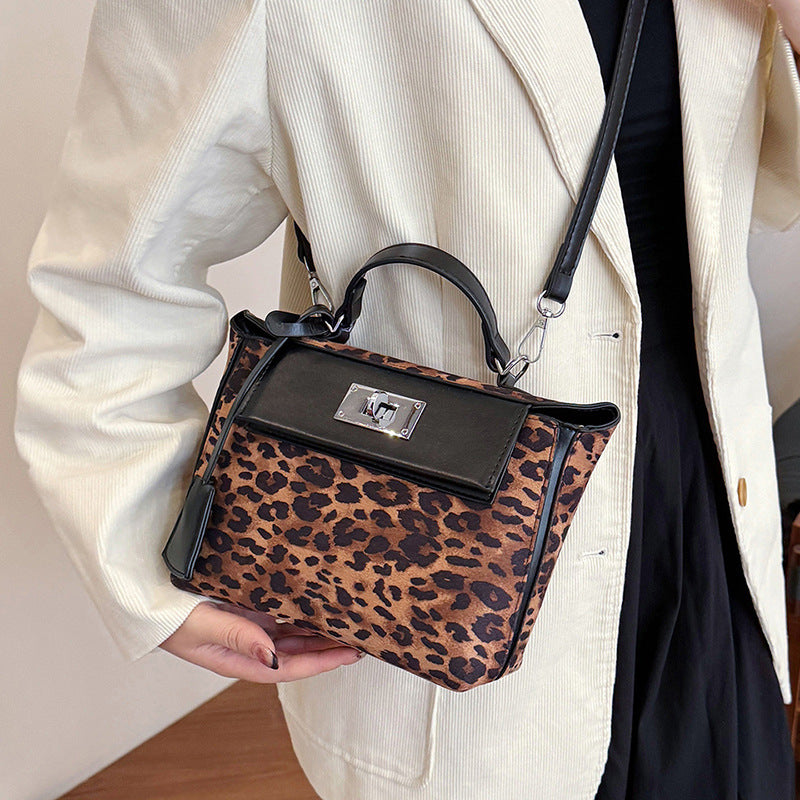 Korean Style Leopard Print Kelly Retro Crossbody Bags
