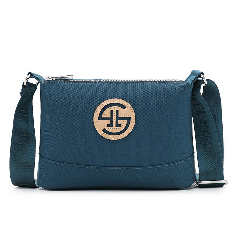 Women's Fashionable Simple Contrast Color Nylon Crossbody Bags