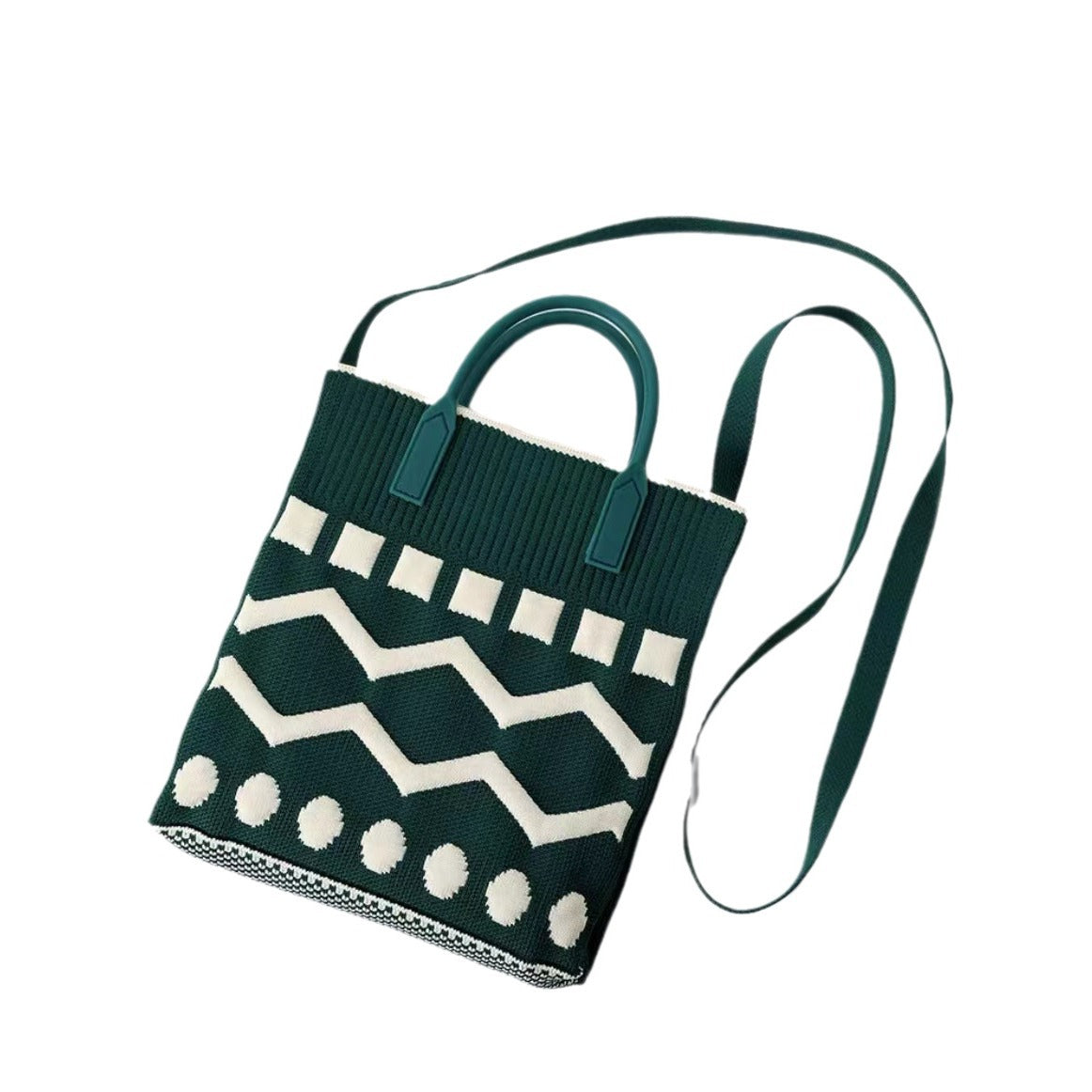 Korean Style Contrast Color Silicone Knitted Crossbody Bags
