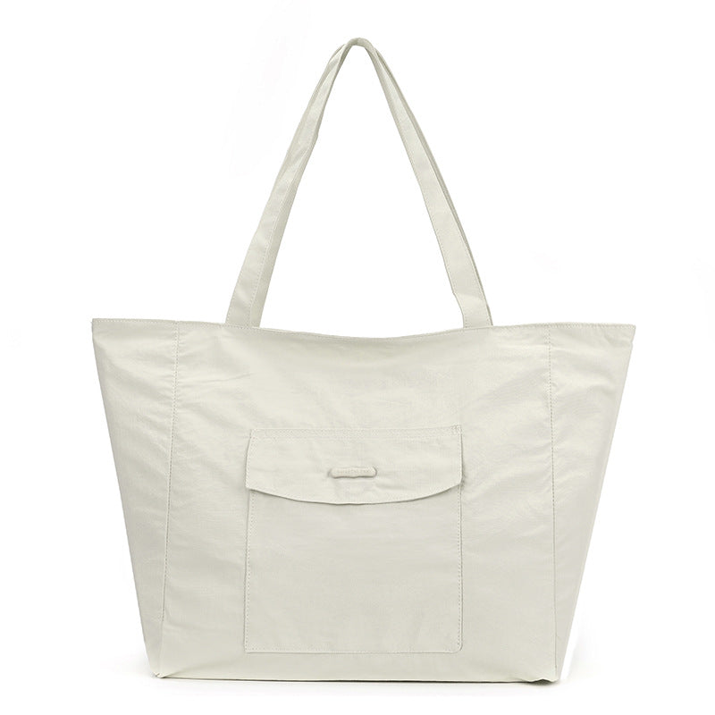 Simple Solid Color Large Capacity Commuter Tote Bags