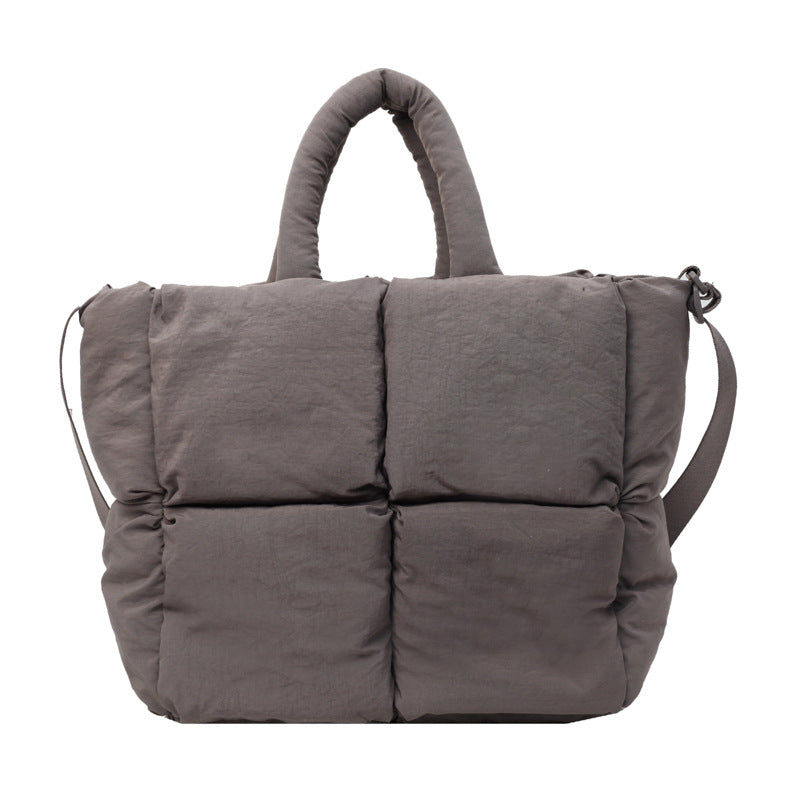 Women's Diamond Fashionable Soft Cotton Filling Pillow Shoulder Bags