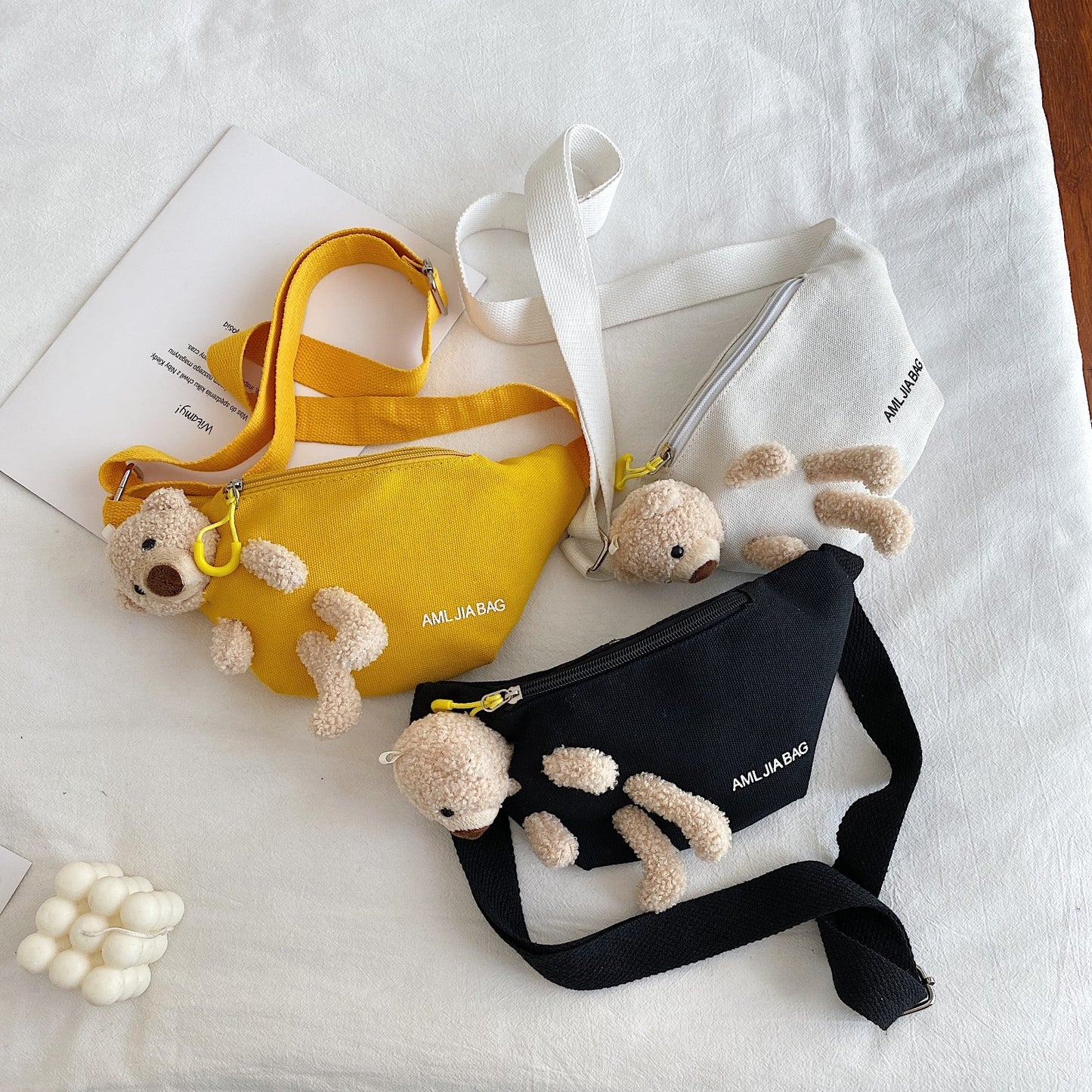 Women's Summer Bear Canvas Cartoon Cute Shoulder Bags