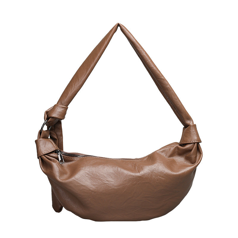 Style Retro Soft Leather Dumpling Croissant Bags
