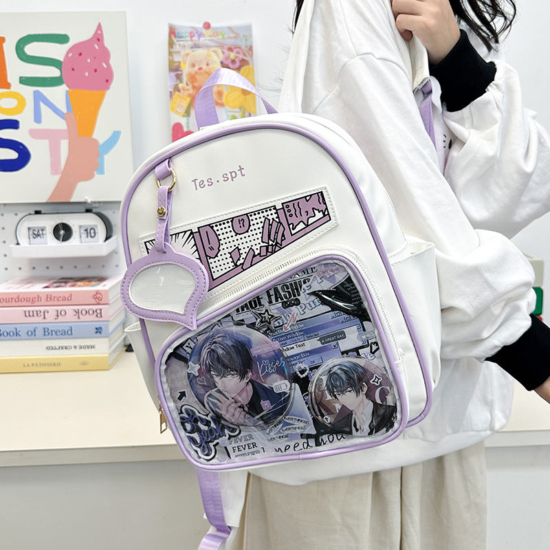 Comfortable Cartoon Portable Millet Display Transparent Backpacks