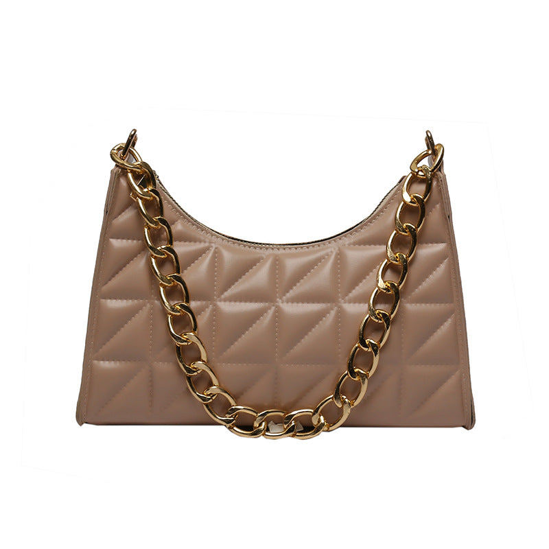 Women's Fashionable Korean Rhombus Underarm Texture Chain Crossbody Bags