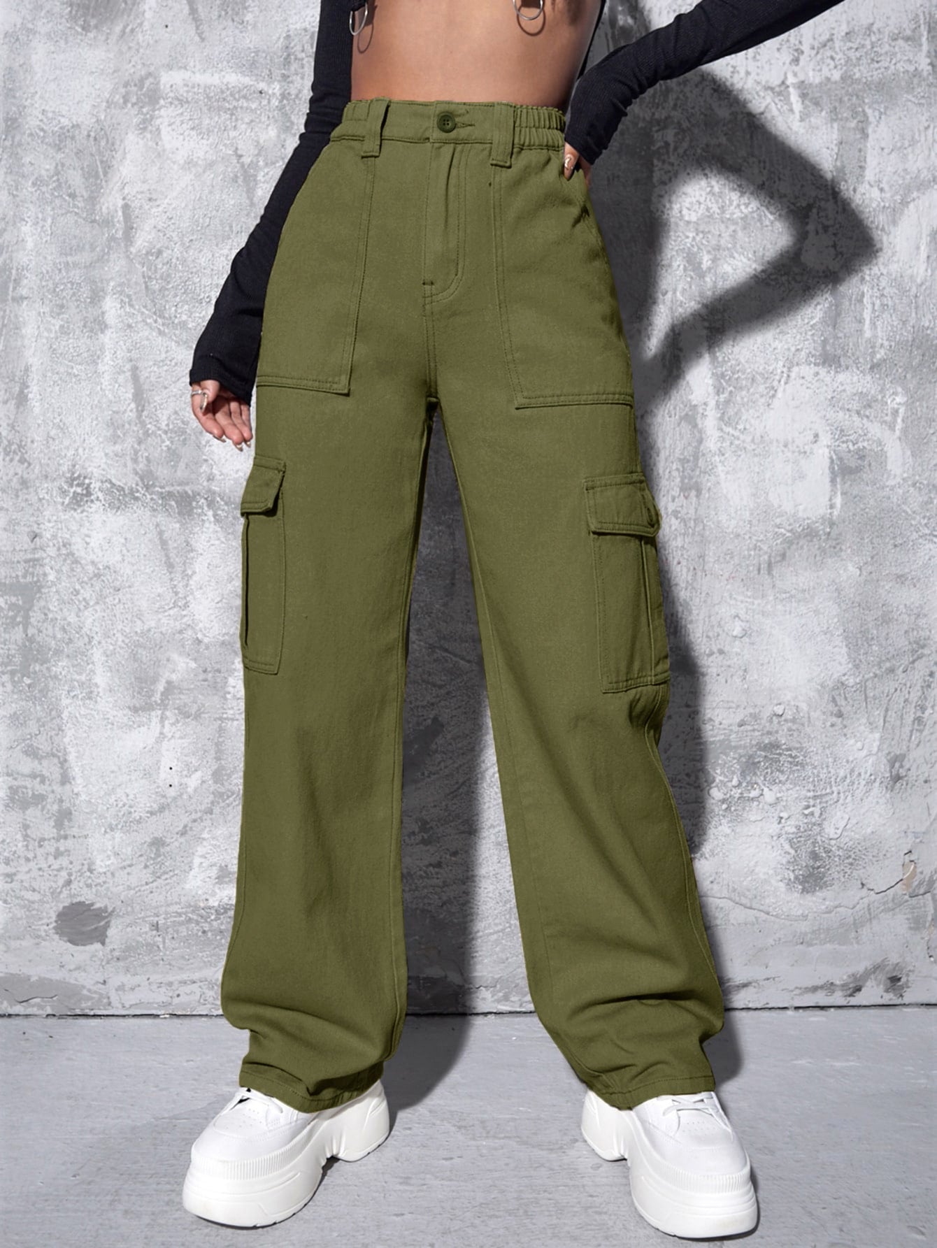 Women's Loose Trendy Trousers High Waist Work Jeans