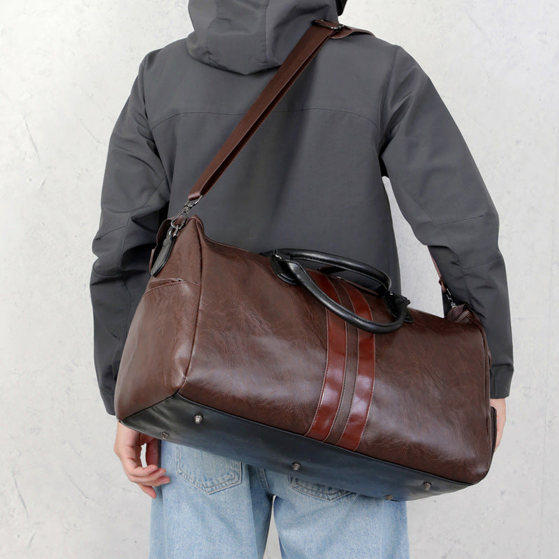 Men's Capacity Shoe Warehouse Short-distance Leather Portable Travel Bags