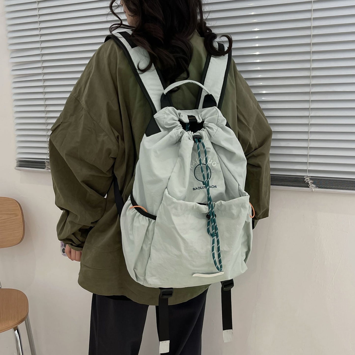 Drawstring Canvas Large Capacity College Mountain Backpacks