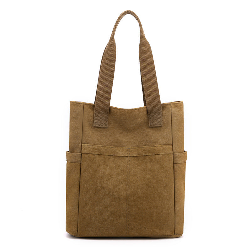 Women's Canvas Simple Korean Style Fashionable Large Shoulder Bags