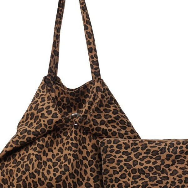 Women's Leopard Print Canvas Commuter Idle Style Bags