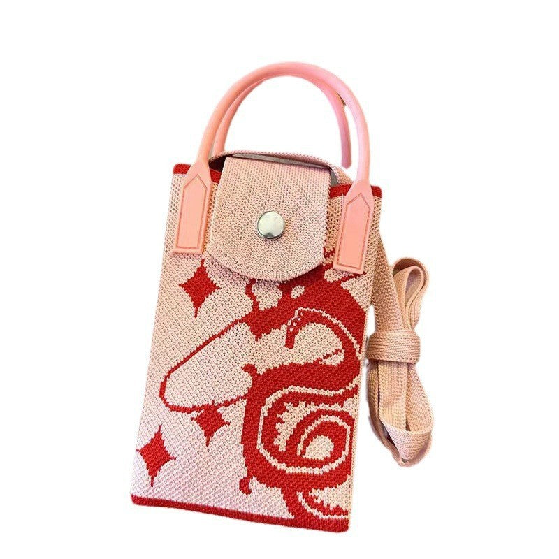 Women's Cat Mini Cute Lightweight Four Knitted Shoulder Bags